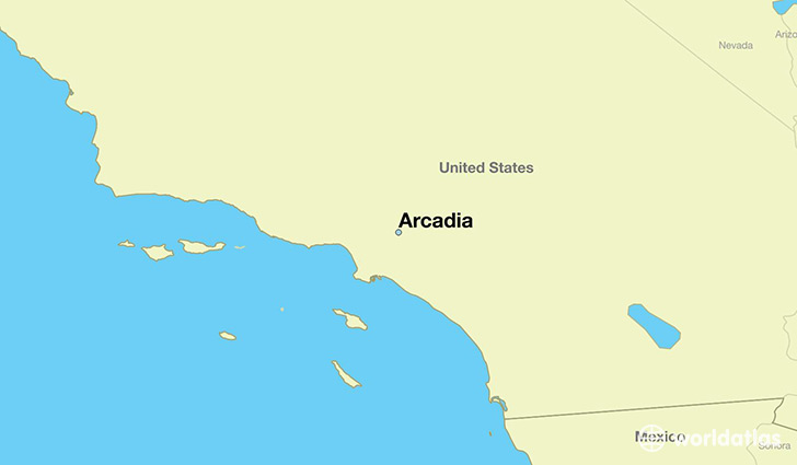 map showing the location of Arcadia