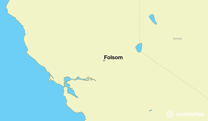 map showing the location of Folsom