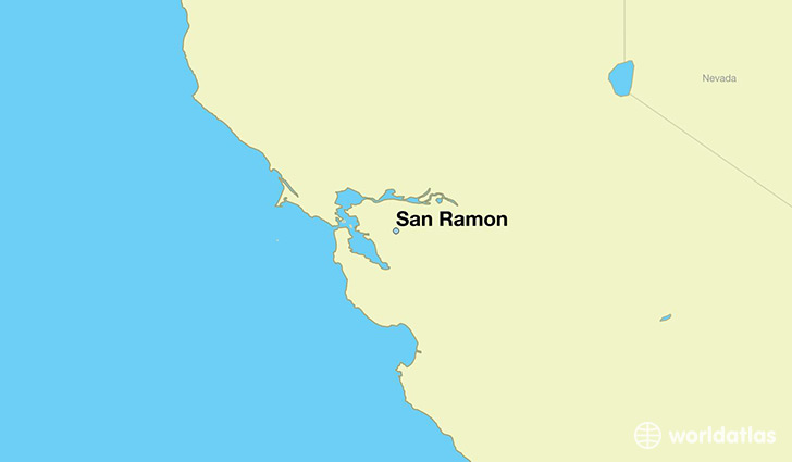 map showing the location of San Ramon