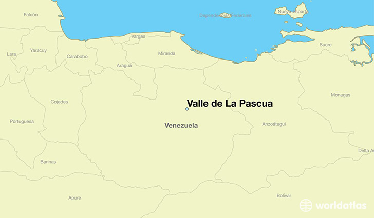 map showing the location of Valle de La Pascua