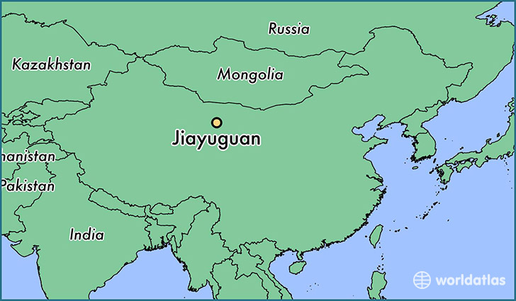 map showing the location of Jiayuguan
