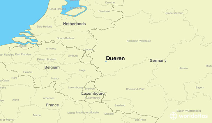 map showing the location of Dueren
