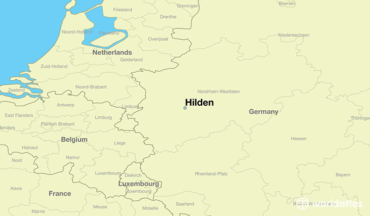 map showing the location of Hilden