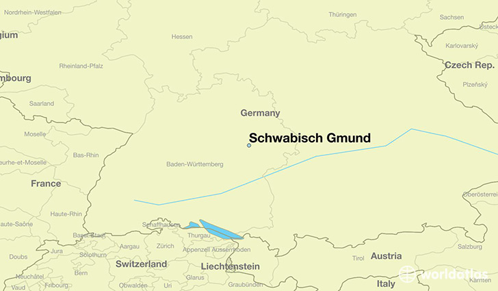map showing the location of Schwabisch Gmund