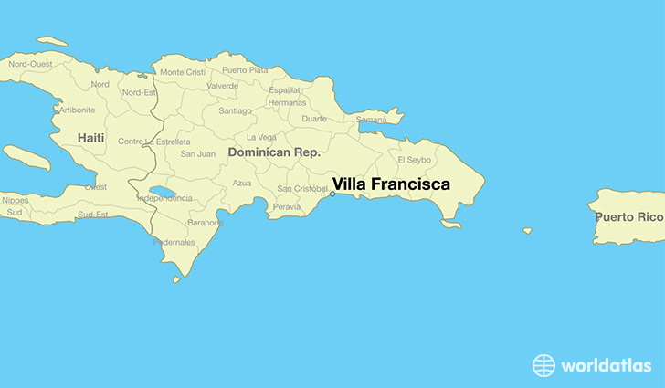 map showing the location of Villa Francisca