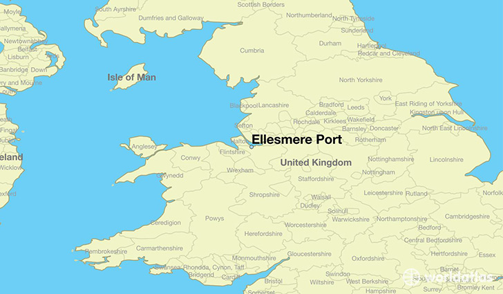 map showing the location of Ellesmere Port