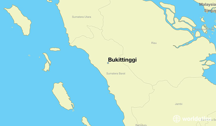 map showing the location of Bukittinggi
