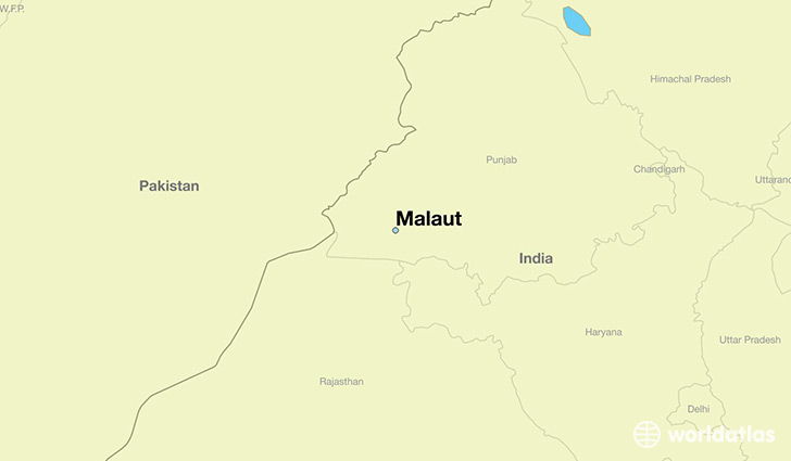 map showing the location of Malaut