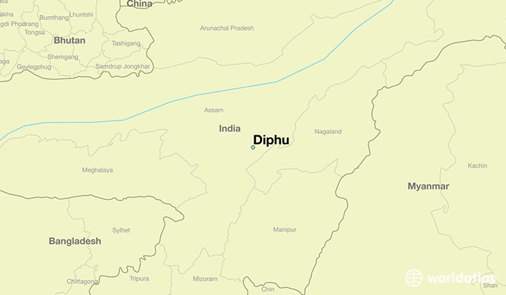 map showing the location of Diphu
