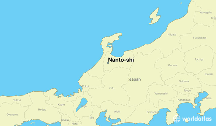 map showing the location of Nanto-shi