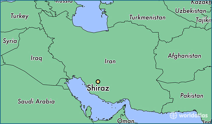 map showing the location of Shiraz