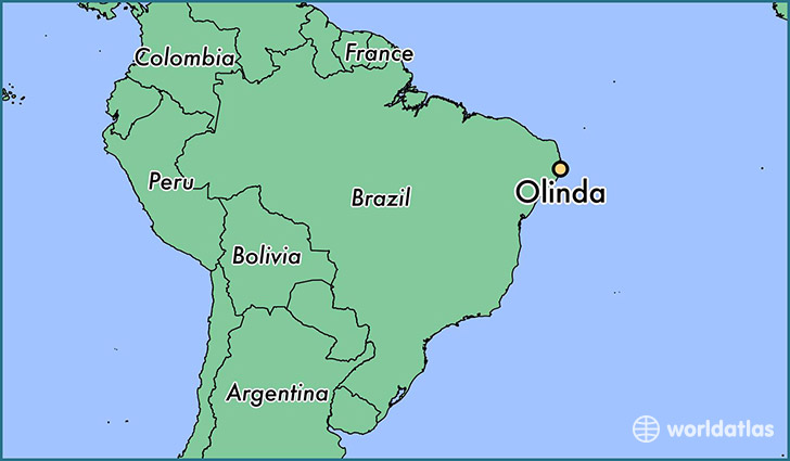 map showing the location of Olinda