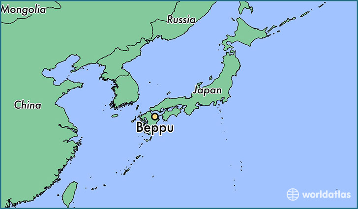 map showing the location of Beppu