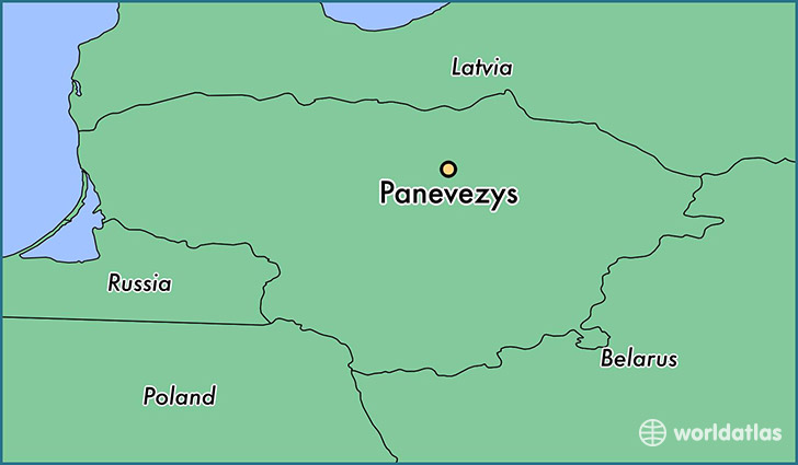 map showing the location of Panevezys