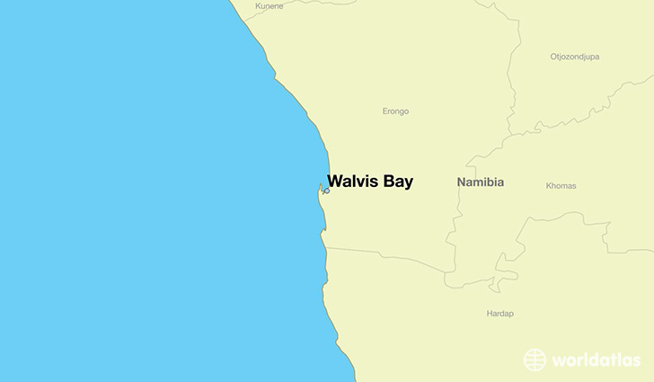 map showing the location of Walvis Bay