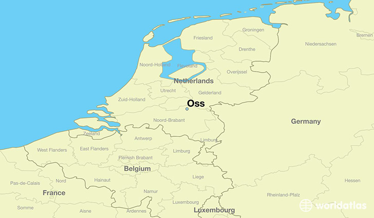 map showing the location of Oss