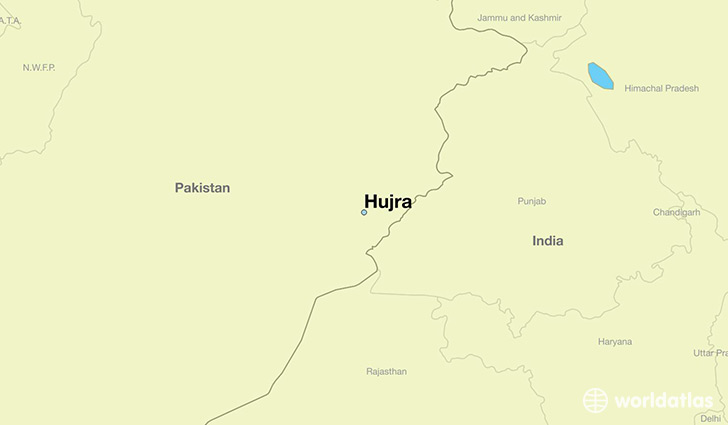 map showing the location of Hujra