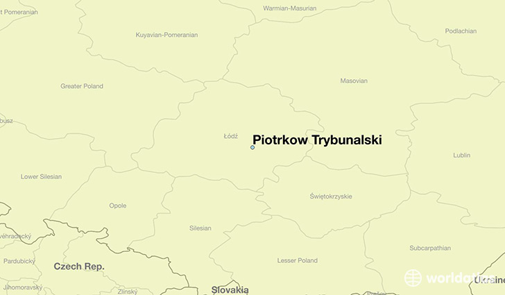 map showing the location of Piotrkow Trybunalski