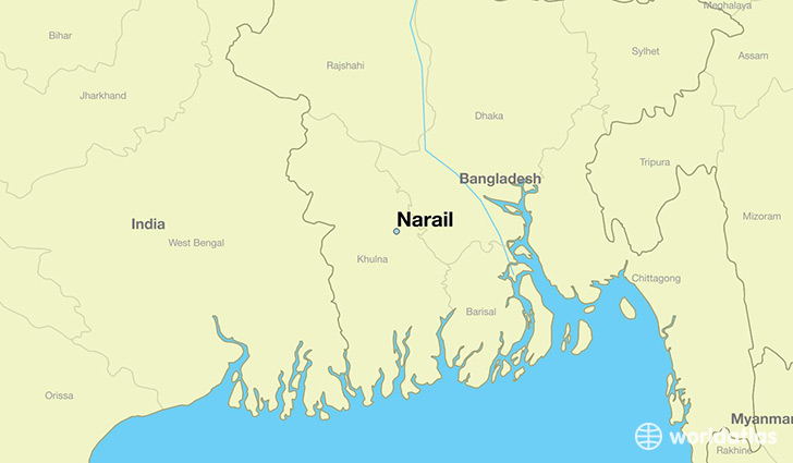 map showing the location of Narail