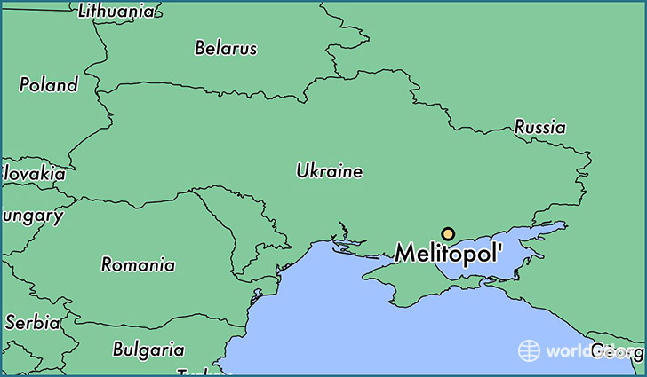 map showing the location of Melitopol'
