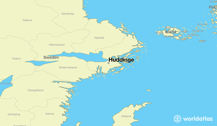 map showing the location of Huddinge