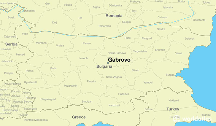 map showing the location of Gabrovo