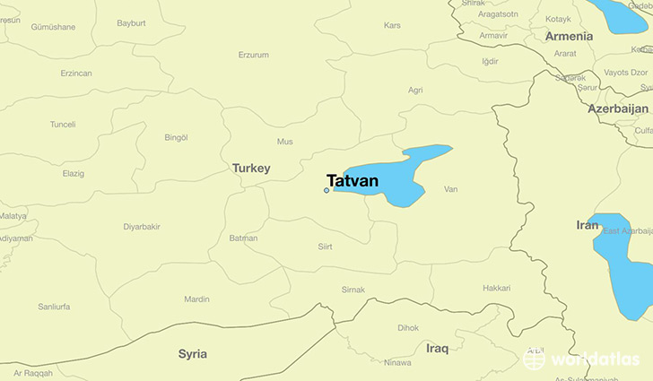 map showing the location of Tatvan