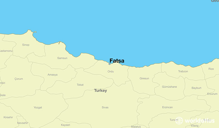 map showing the location of Fatsa
