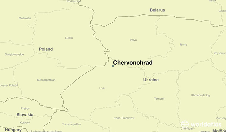 map showing the location of Chervonohrad