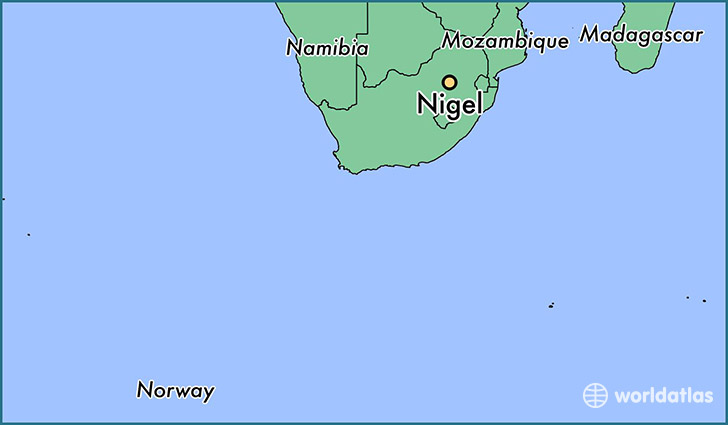 map showing the location of Nigel