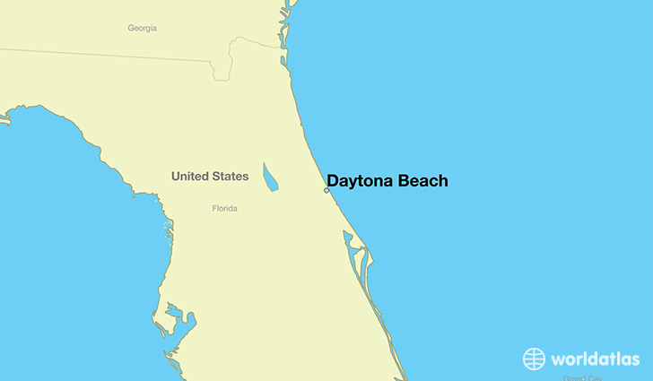 map showing the location of Daytona Beach