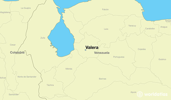 map showing the location of Valera
