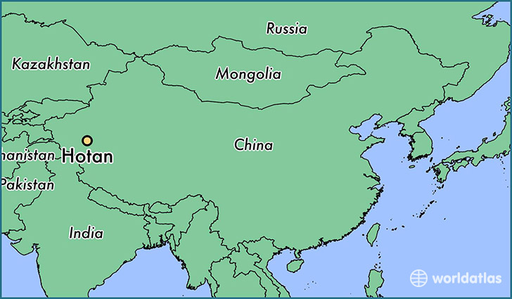 map showing the location of Hotan