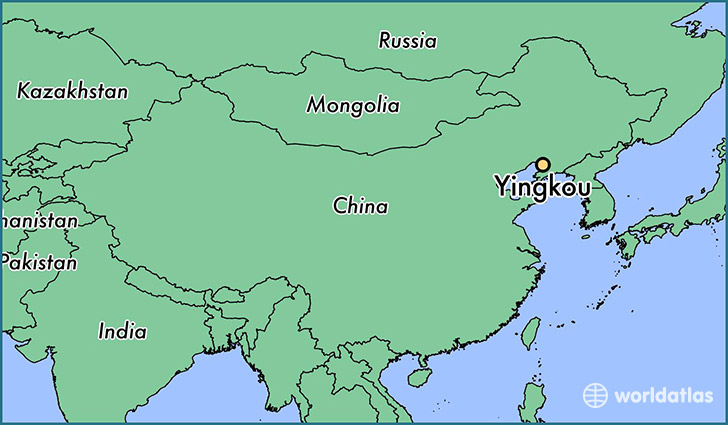 map showing the location of Yingkou