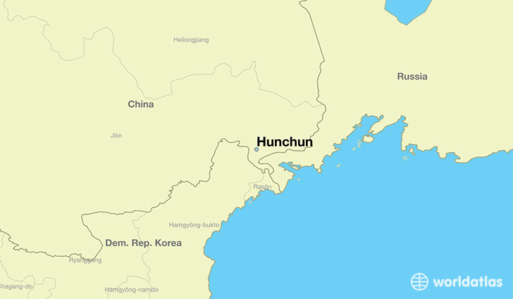 map showing the location of Hunchun