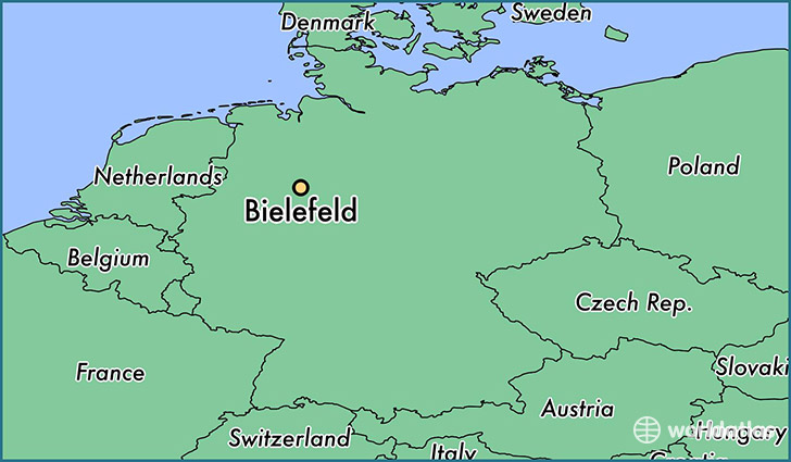 map showing the location of Bielefeld