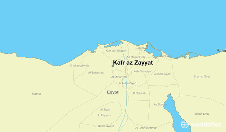 map showing the location of Kafr az Zayyat