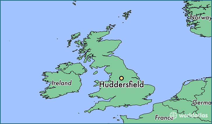 map showing the location of Huddersfield