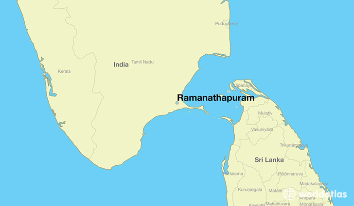 map showing the location of Ramanathapuram
