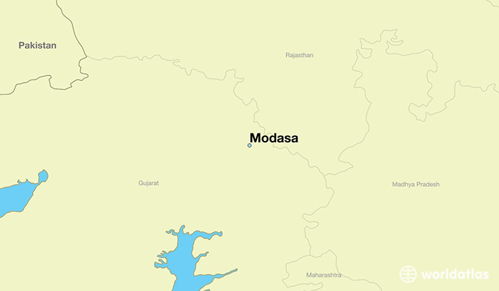 map showing the location of Modasa