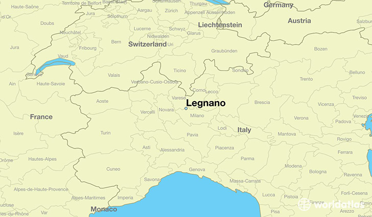 map showing the location of Legnano