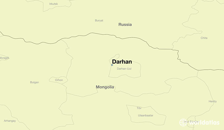 map showing the location of Darhan