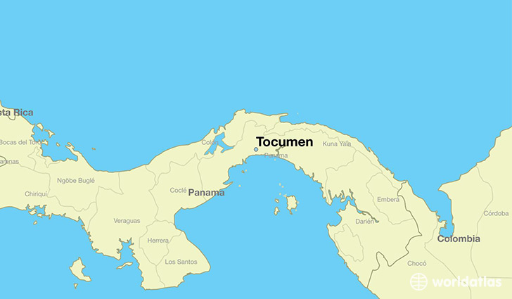 map showing the location of Tocumen