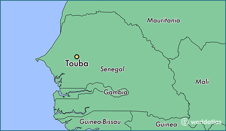 map showing the location of Touba