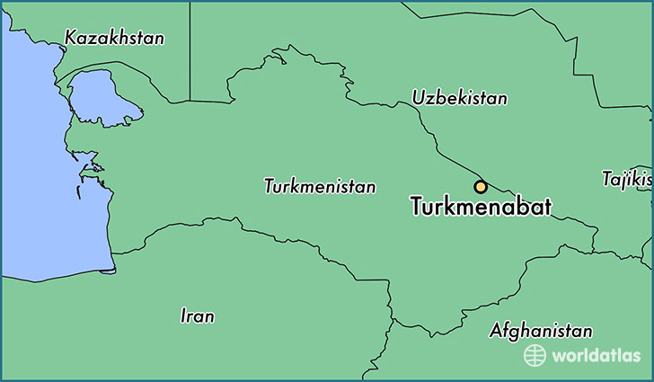 map showing the location of Turkmenabat