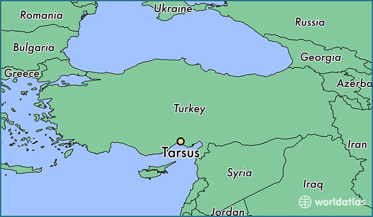 map showing the location of Tarsus