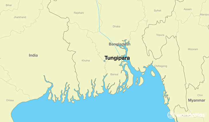map showing the location of Tungipara