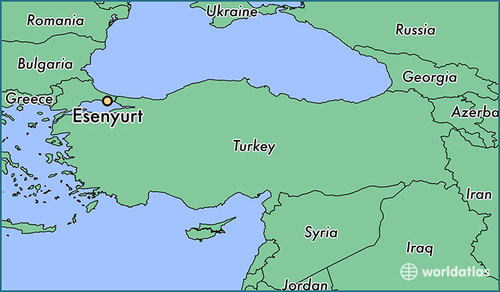 map showing the location of Esenyurt