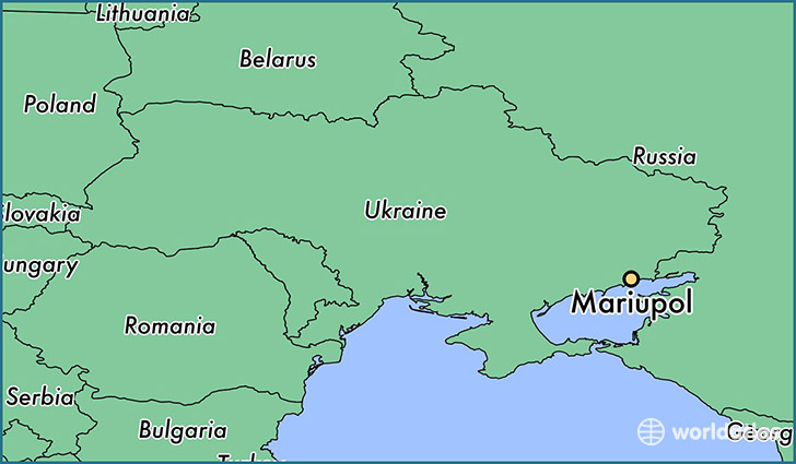 map showing the location of Mariupol
