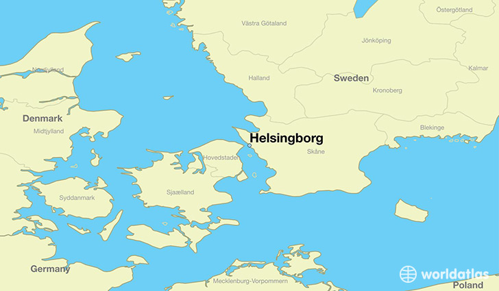 map showing the location of Helsingborg